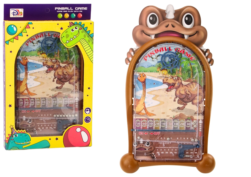 Lean Toys Pinball Arcade Game Dinosaurs Brown Stand