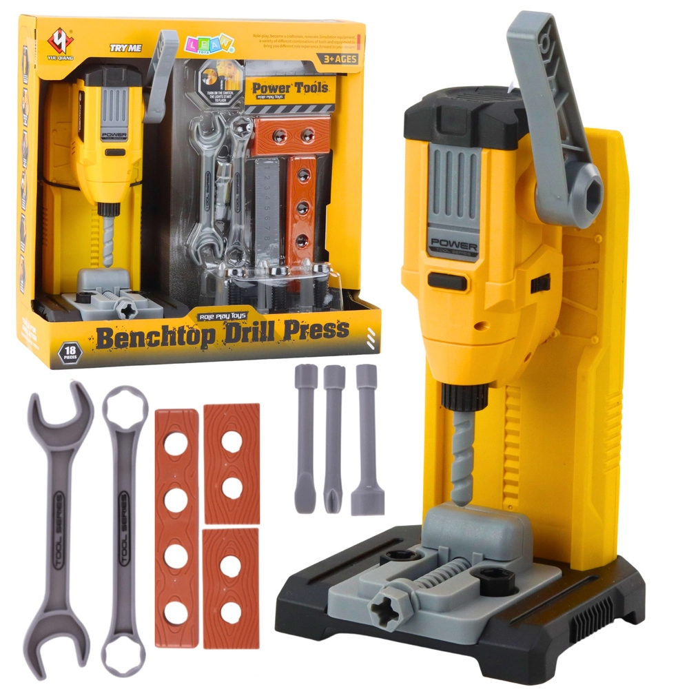 Dětský stolní dílenský set s vrtačkou a nářadím, 18 dílů