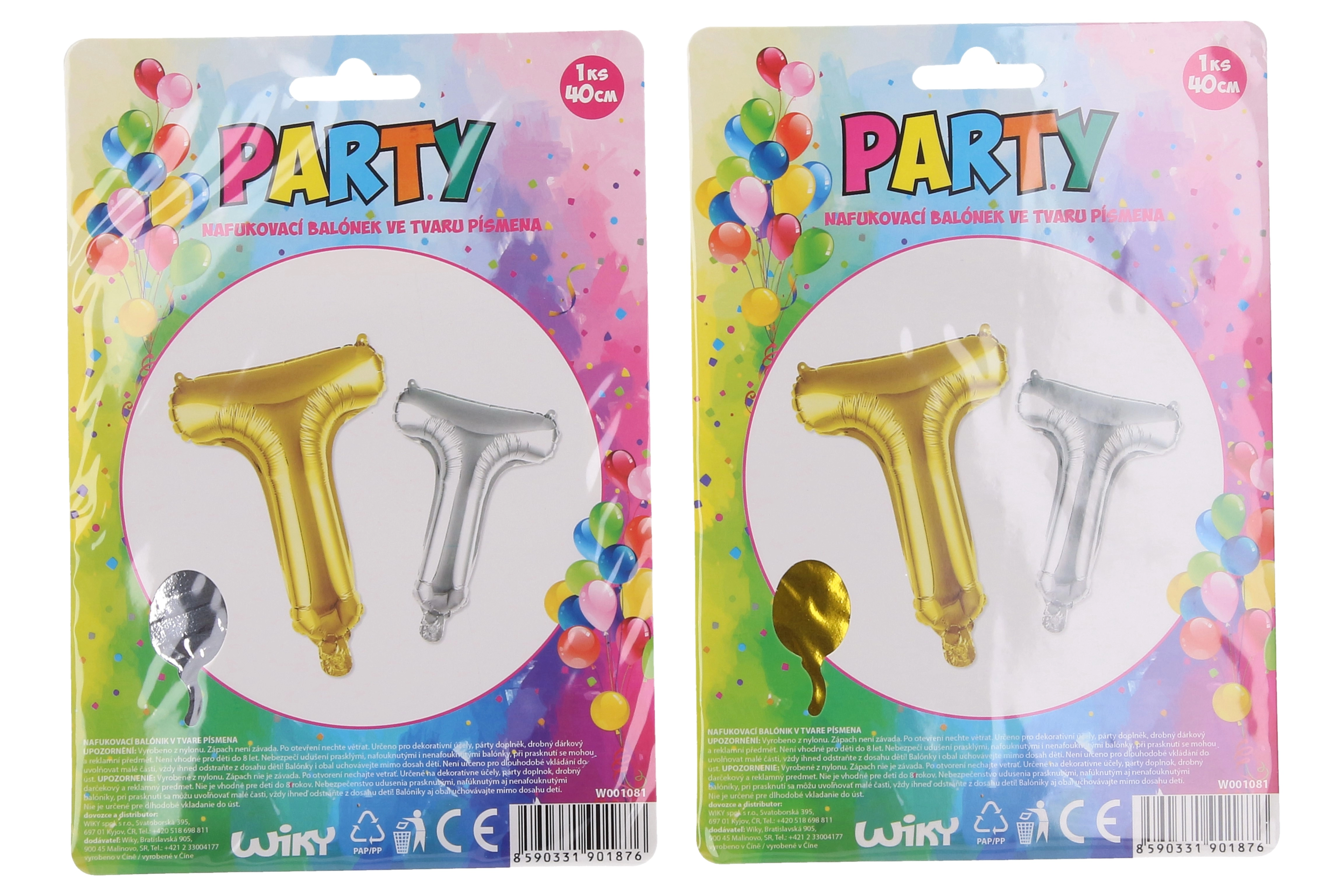 Wiky Balónek nafukovací 40 cm písmeno