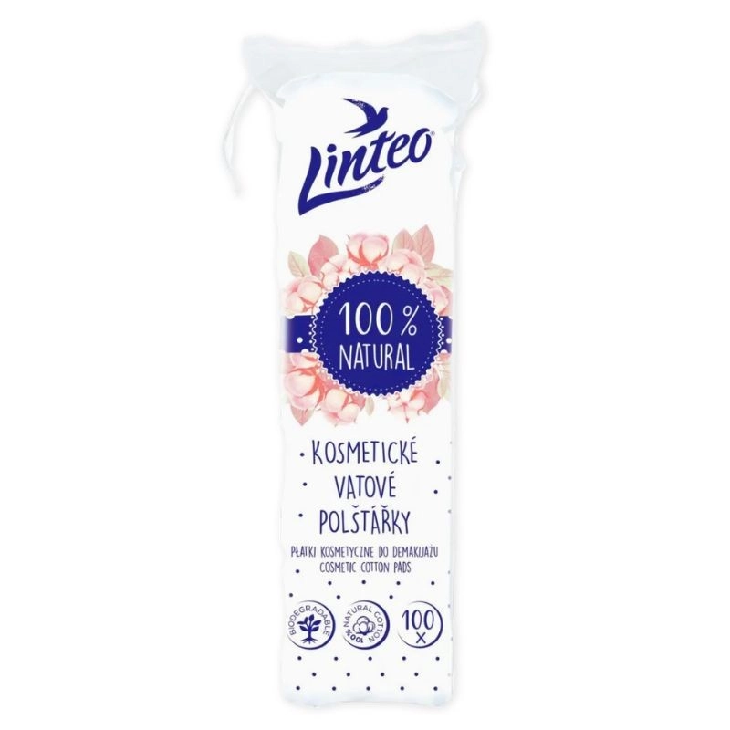 Linteo Natural Cotton Pads vatové tampónky 100 ks
