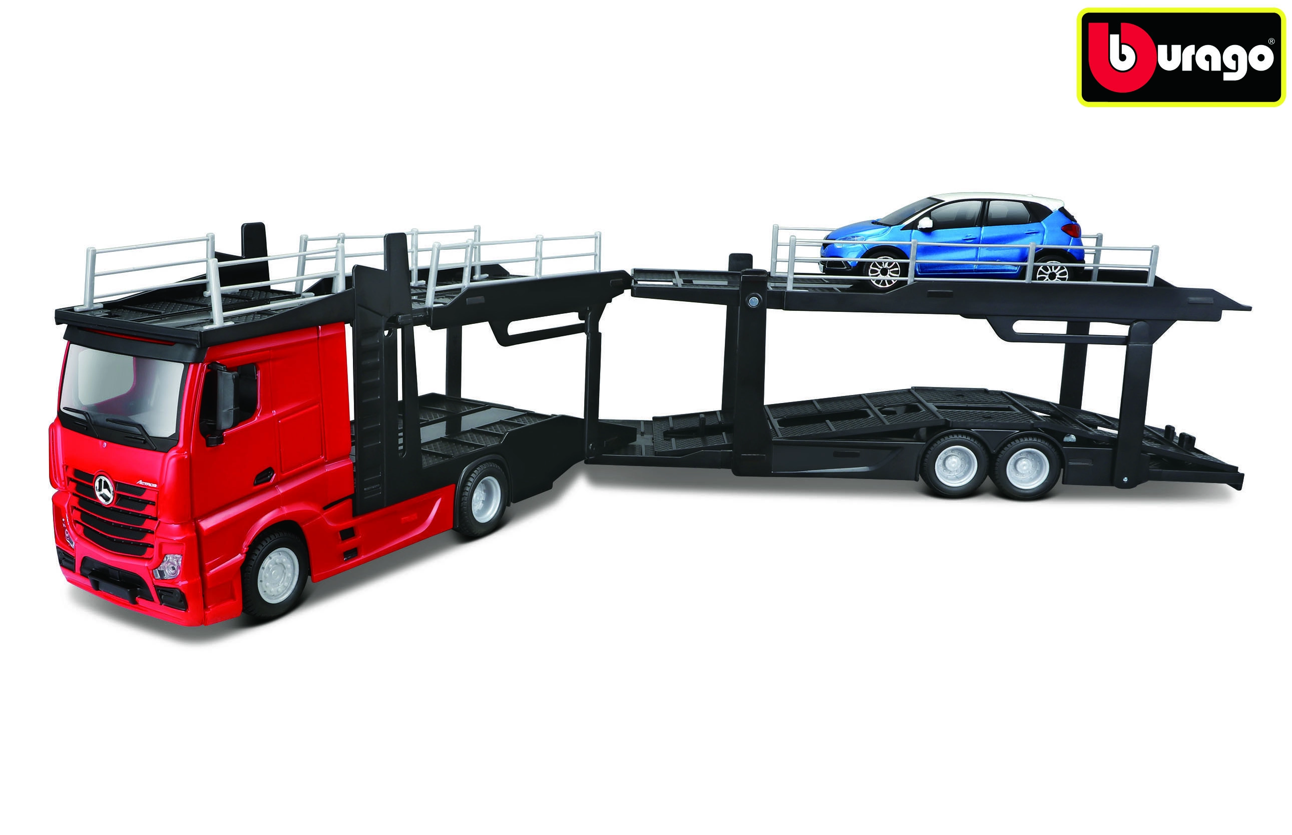 Levně Bburago STR FIRE Multicar Carrier Volvo FH16 w/Land Rover LRX C 1:43