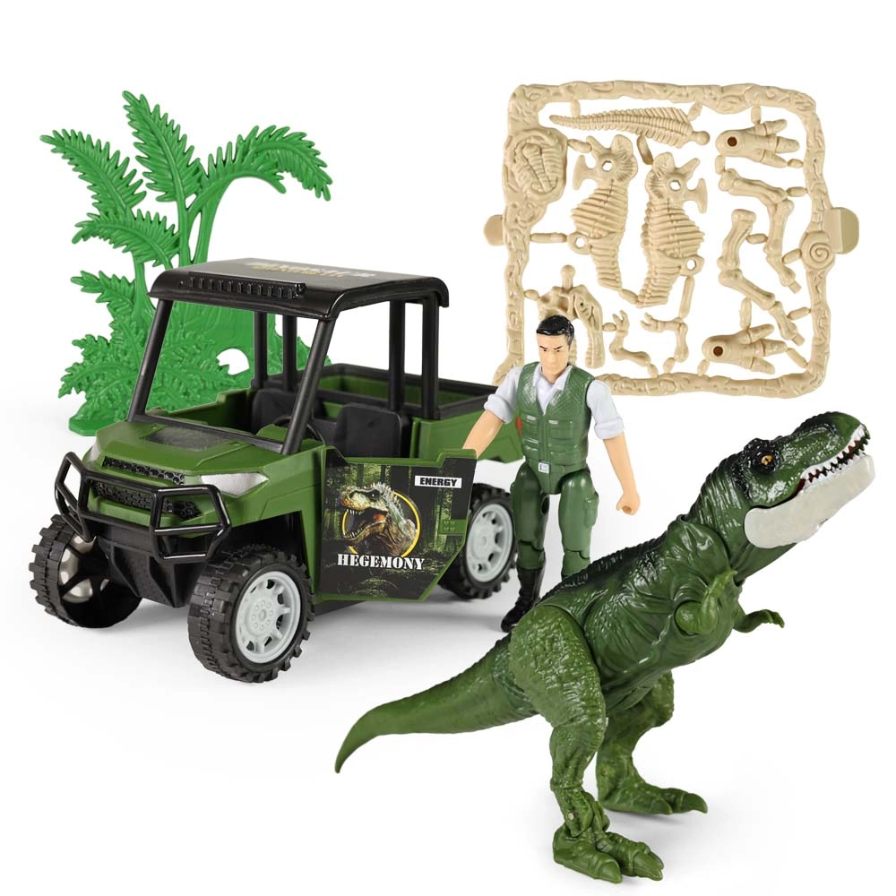 Akční sada dino park s autem a dinosaurem se zvukem