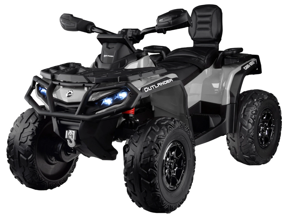 Dětský elektrický čtyřkolový vozík CAN-AM OUTLANDER 4x4 24V pro 2 děti s LED panelem – šedá