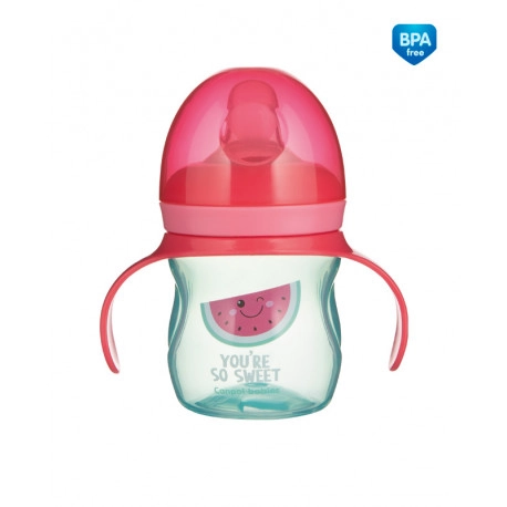Canpol babies tréninkový hrneček se silikonovým pítkem a úchyty SO COOL 150 ml – Meloun