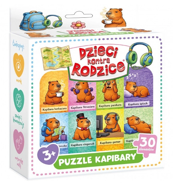 Děti kontra rodiče puzzle kapybary