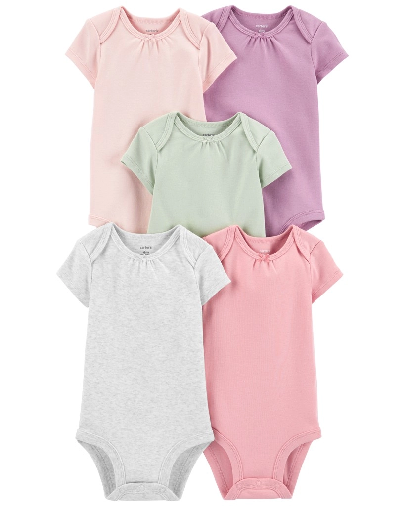 CARTER'S Body krátký rukáv Monochromatic holka 5ks