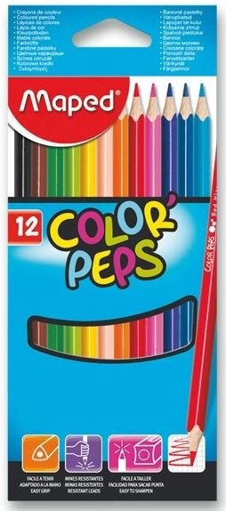 Levně Trojhranné pastelky MAPED Color'Peps 12 ks