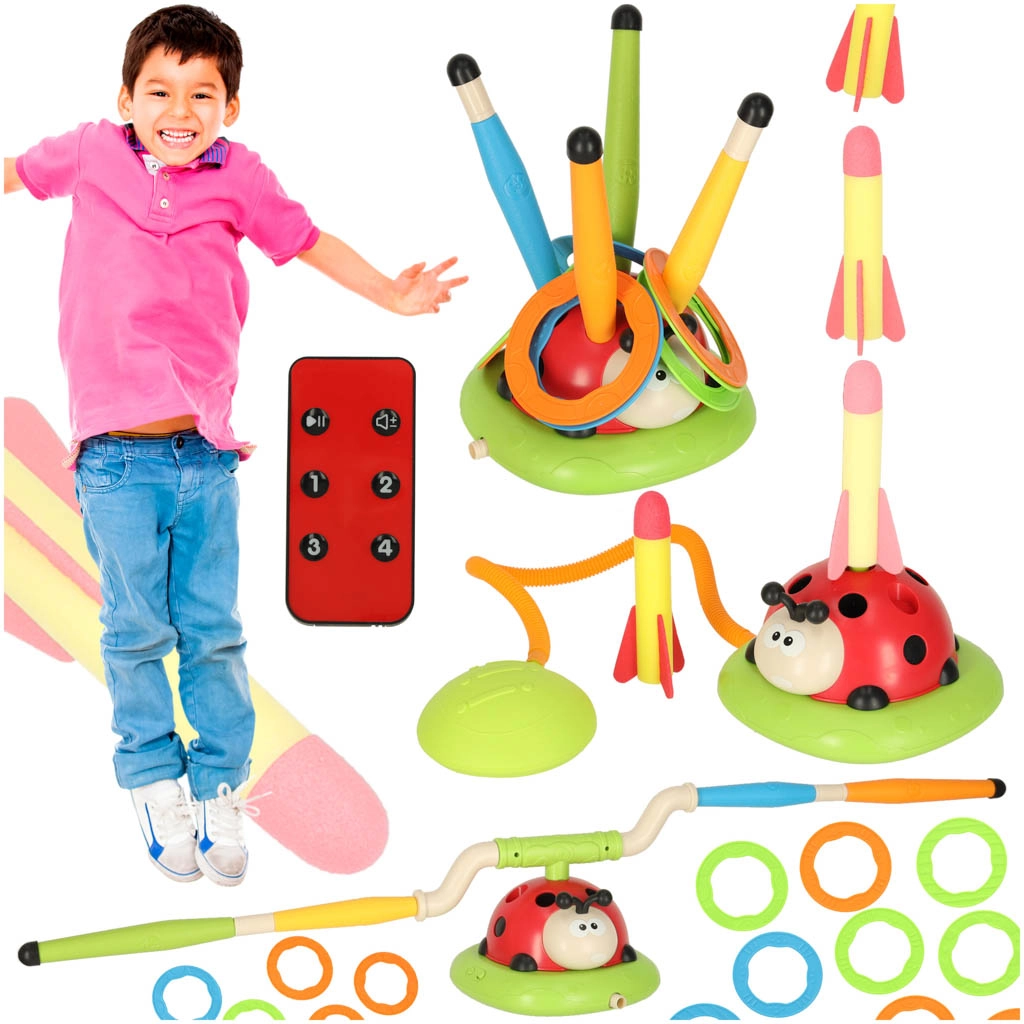 Dětská sportovní hra 3v1: švihadlo, hod na cíl, vystřelovač Beruška