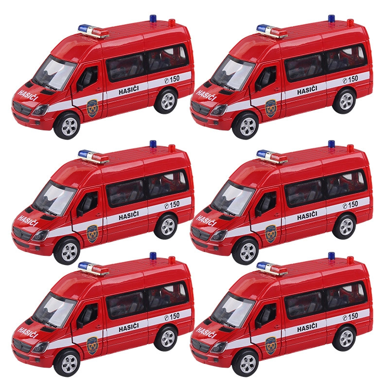 Levně Kovový hasičský vůz Mercedes‑Benz 1:32 se světly a zvuky
