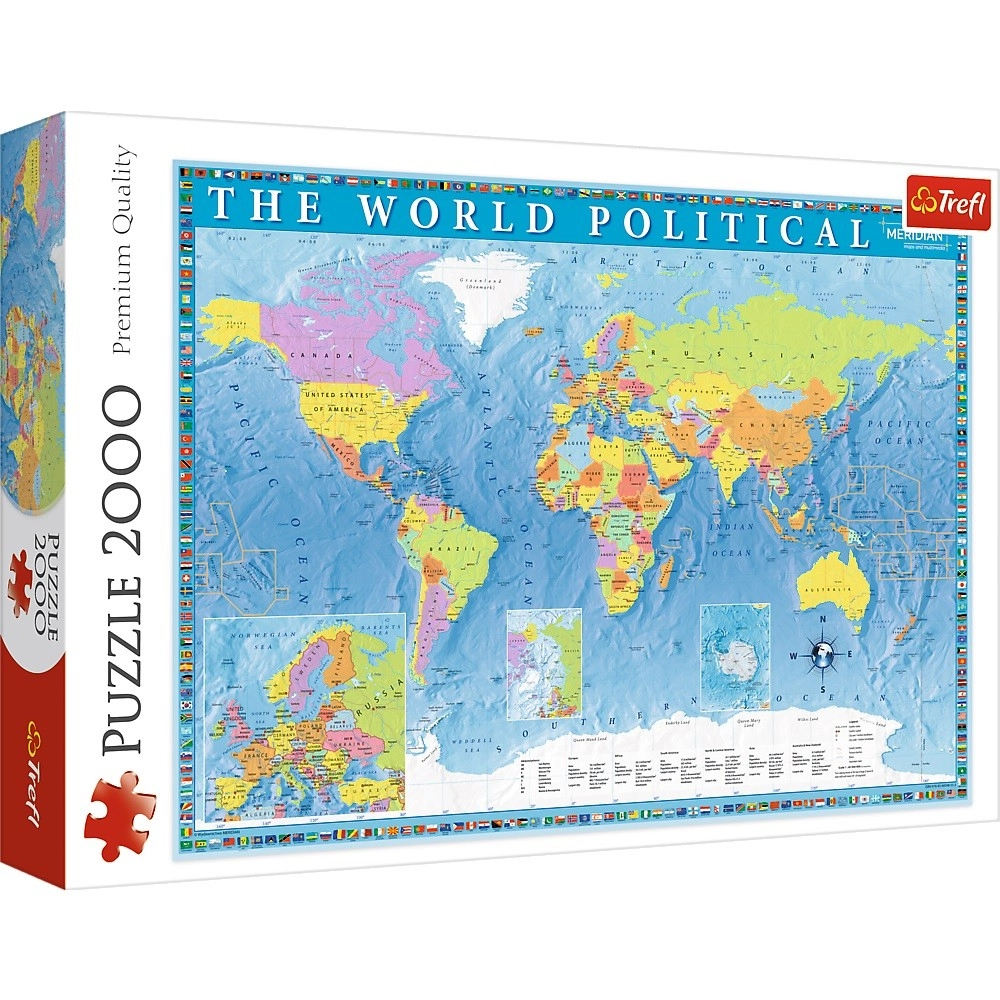 Puzzle 2000 dílků Politická mapa světa