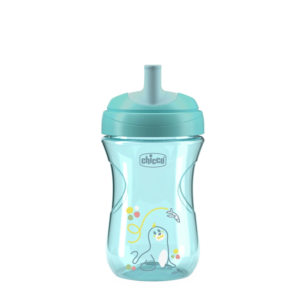 Chicco Advanced Cup Pink tréninkový hrnek s brčkem 12m+ 266 ml