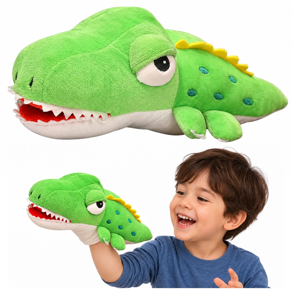 Plyšový maskot krokodýl Zelená loutka 30 cm