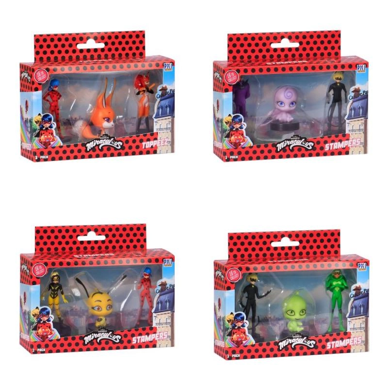 Levně Miraculous Ladybug razítka 3 ks figurka