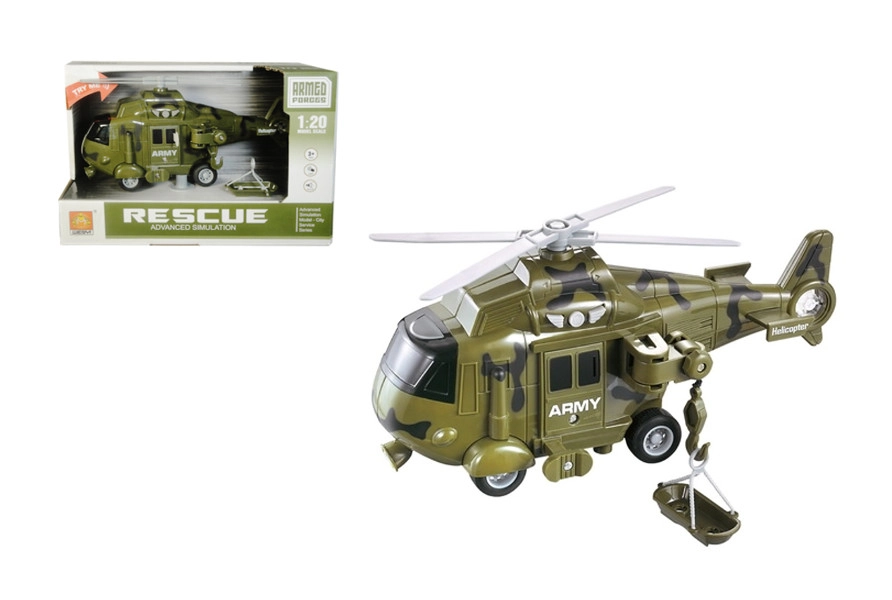 Vojenská helikoptéra se světlem a zvukem
