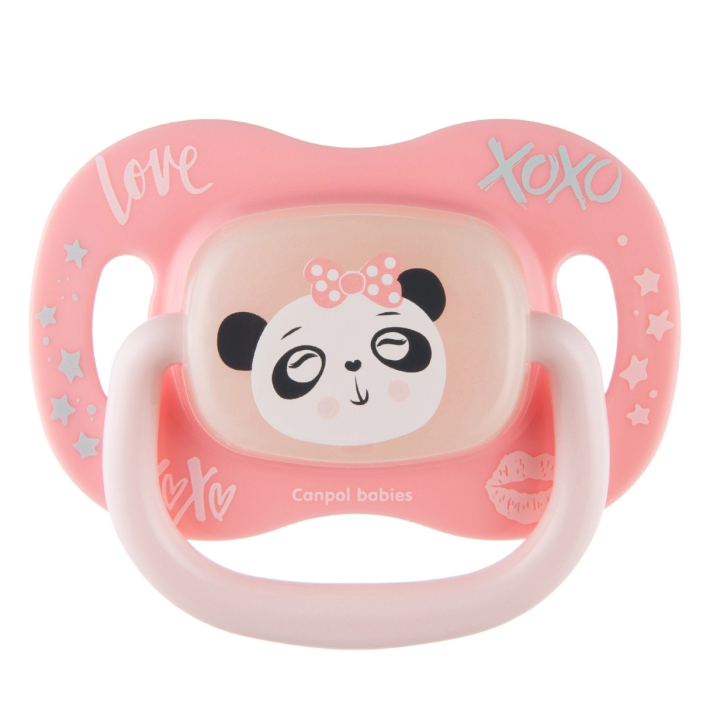 Silikonový dudlík třešinka CANPOL BABIES Exotic Animals, panda, 18m+