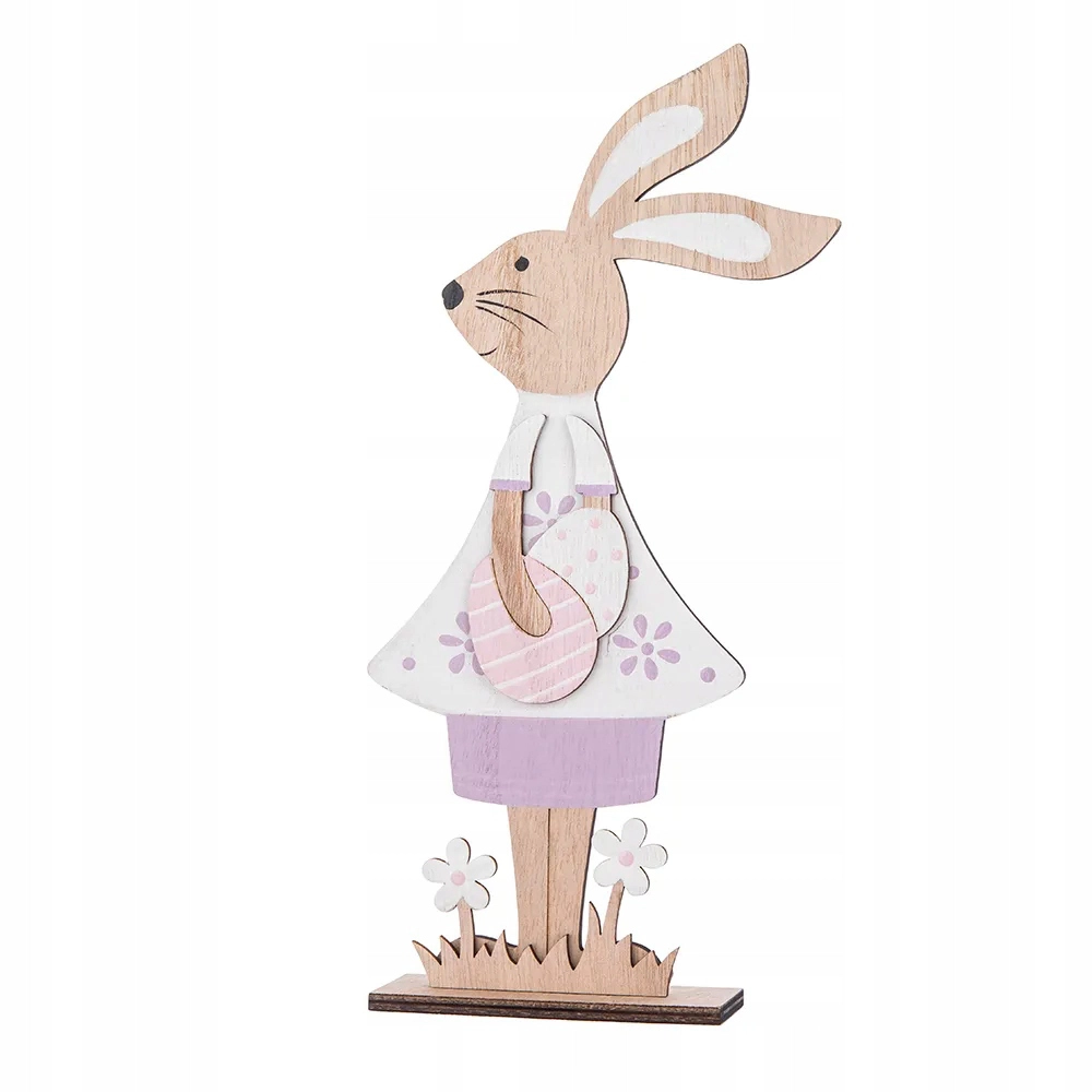 Dřevěná figurka zajíce s vajíčky 24,5 cm