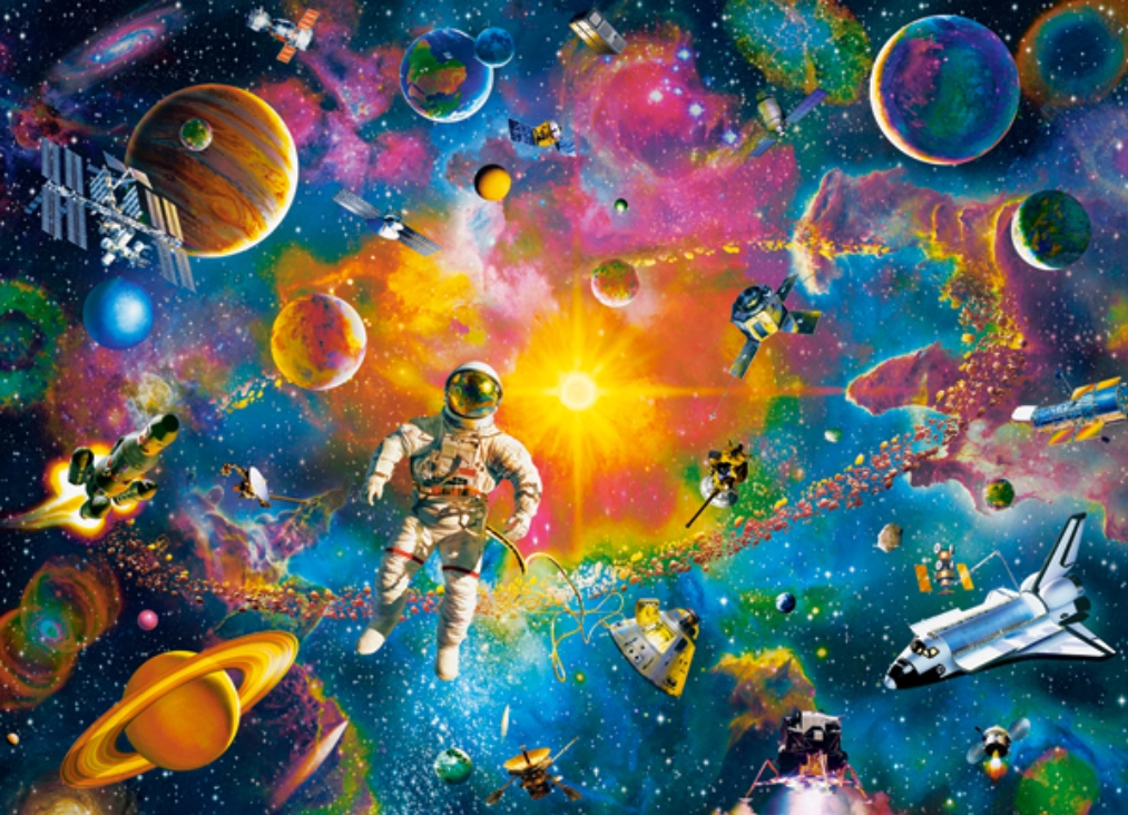 Puzzle 200 dílků Man in Space vesmír