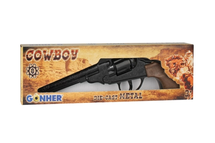 Kovový kovový kovbojský revolver 8 nábojů GONHER 88/6