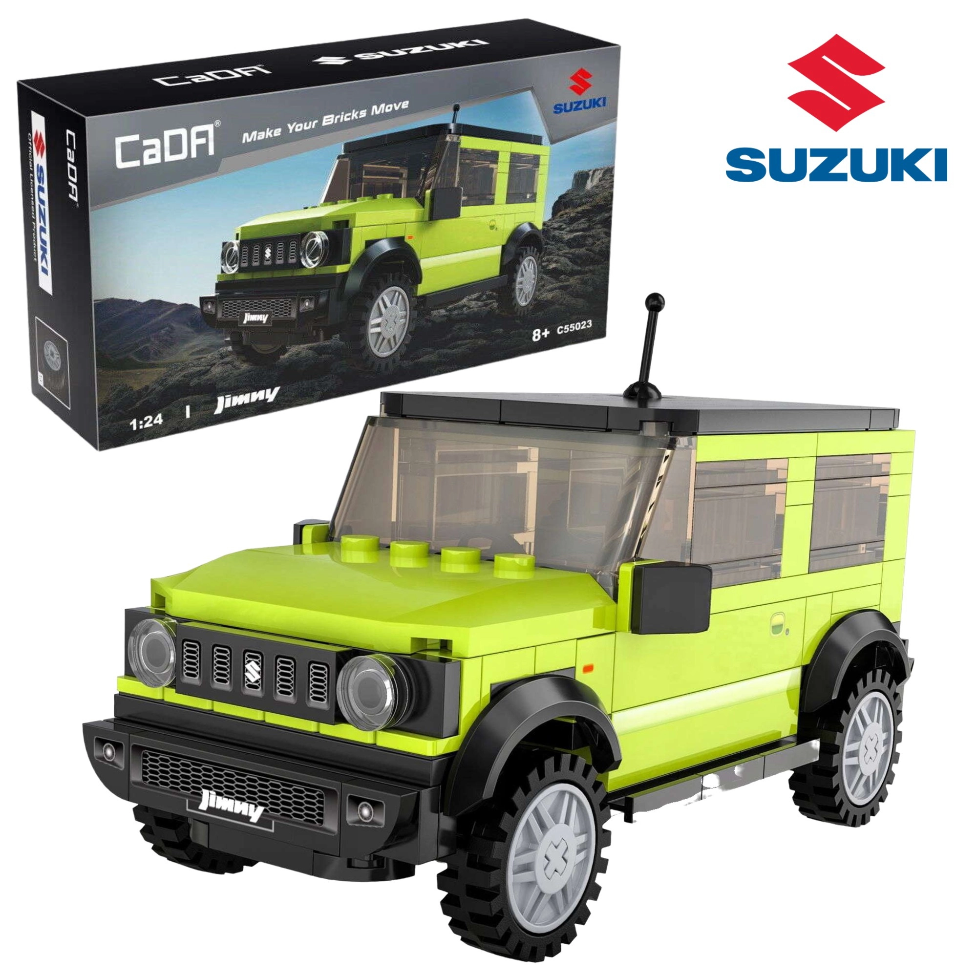 Stavebnice CaDA SUZUKI Jimny 1:24 zelené terénní auto 192 dílků