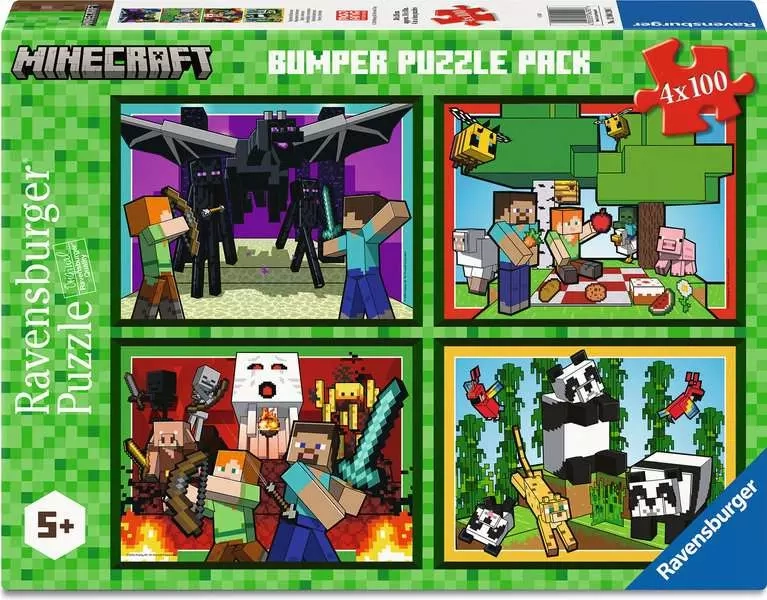 Ravensburger puzzle Minecraft 4x100 dílků