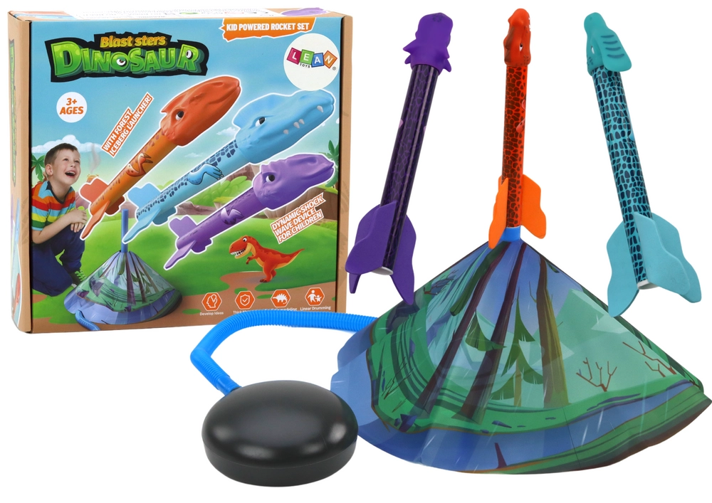 Lean Toys Raketomet Hra Dinosaurs Forest Barevné Push Up