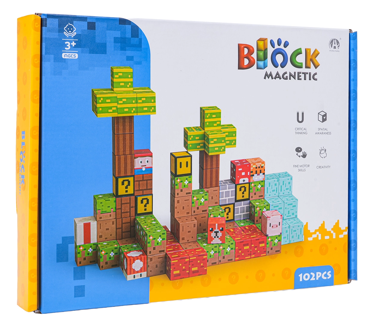 magnetické stavební kostky 3D – sada 102 dílů