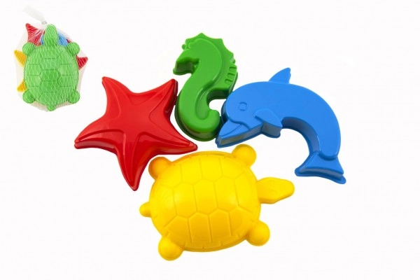 Levně Teddies Formičky Bábovky na písek plast mořská zvířátka 4 ks