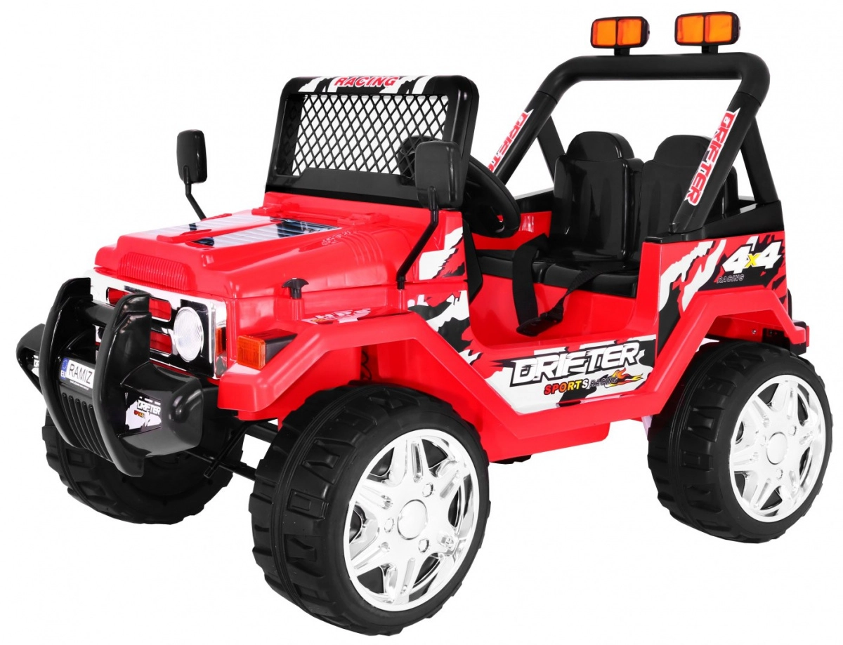 Levně Terénní dětské elektrické auto Raptor Drifter – červené, s dálkovým ovládáním, soft startem a EVA koly