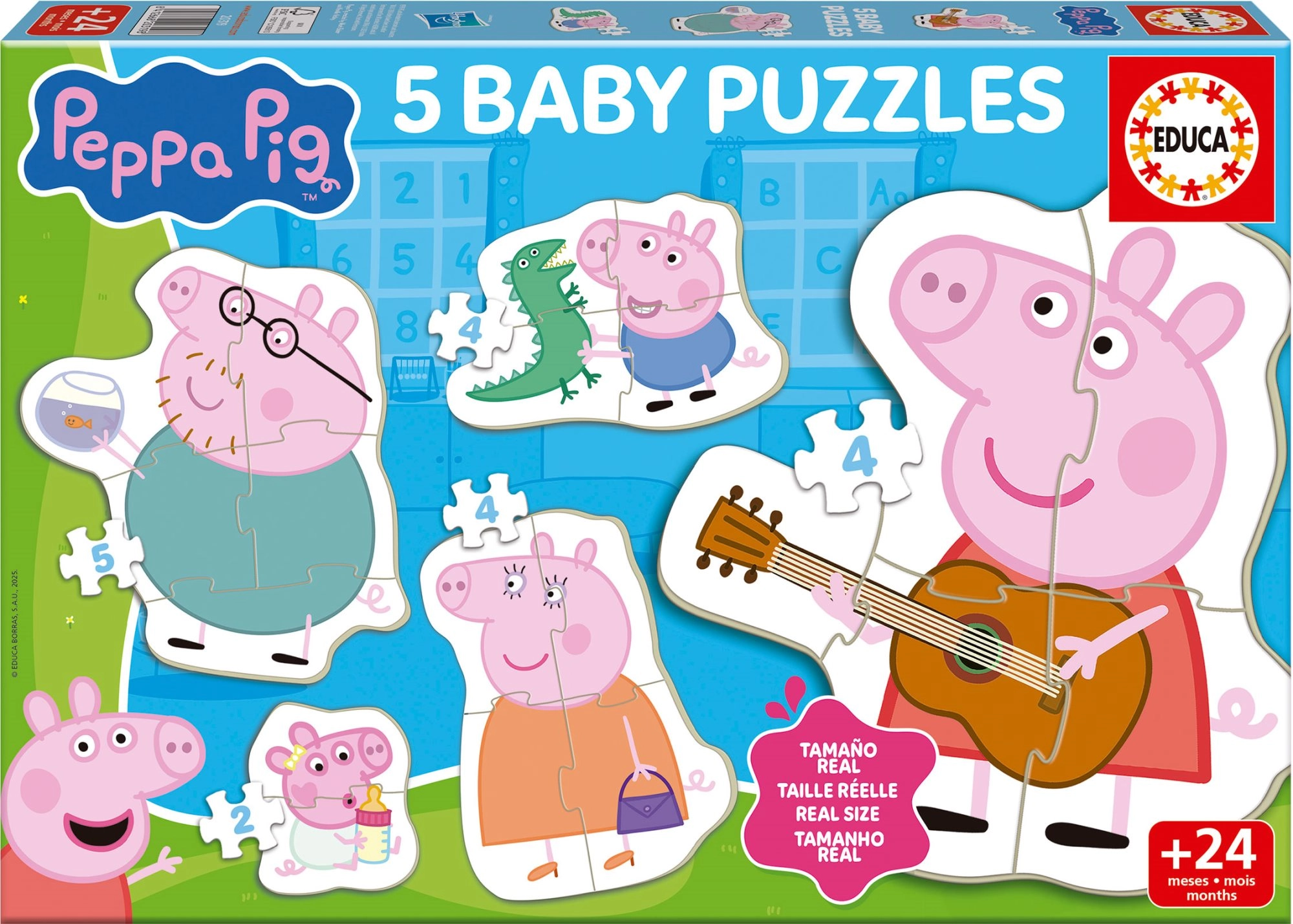 Baby puzzle Prasátko PEPPA 5v1 (2–5 dílků)