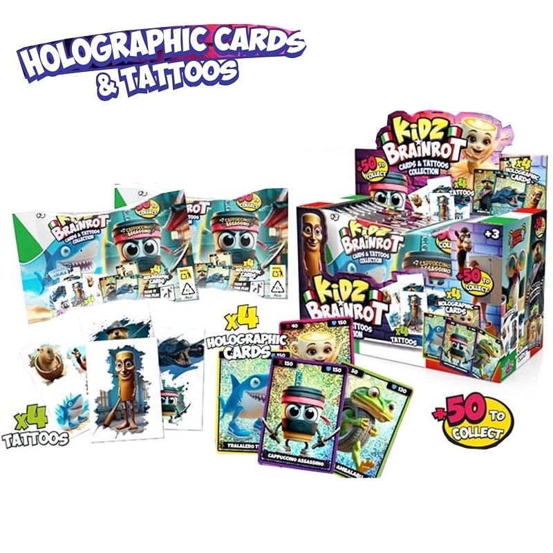 Kartičky a tetování Italian Brainrot – balíček náhodného výběru