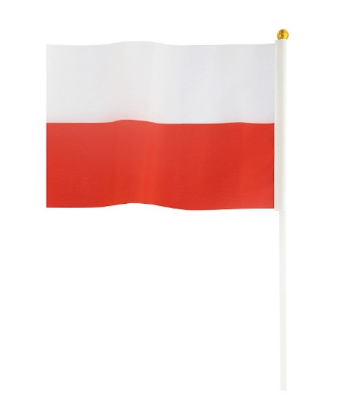 Polská vlajka na tyčce 14 × 21 cm - 1 kus