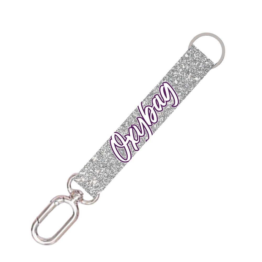 Krátká klíčenka s karabinkou Silver glitter KARTONPP