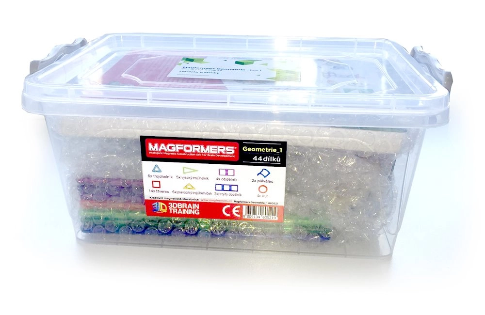 Magformers geometrie 1: obrázky a stavby – vzdělávací box 45 dílků