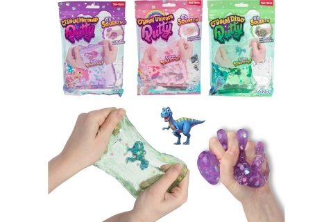 Sliz s třpytkami a figurkou v sáčku