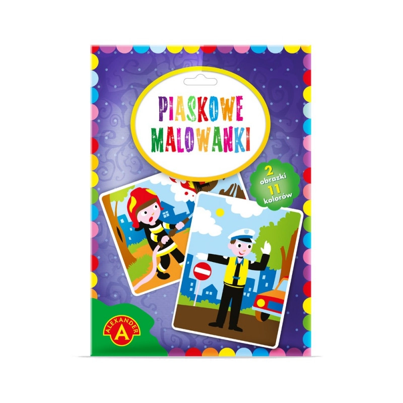 Pískové obrazy policista, hasič