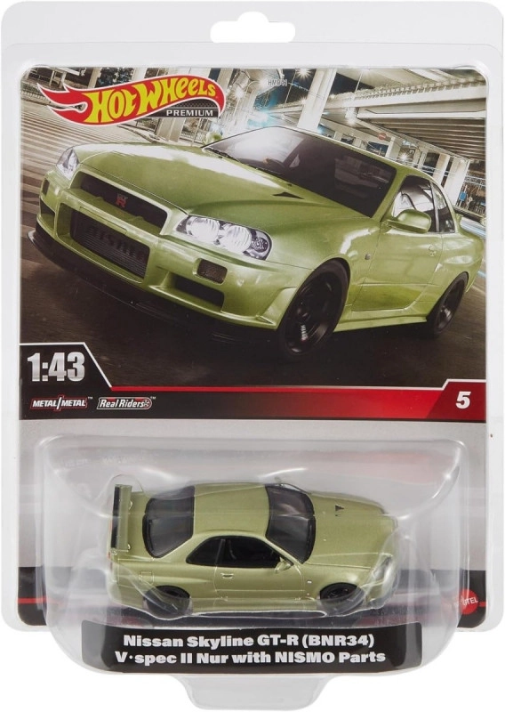 Mattel Hot Wheels Prémiové auto NISSAN SKYLINE GT-RBNR34 HMD47 1:43