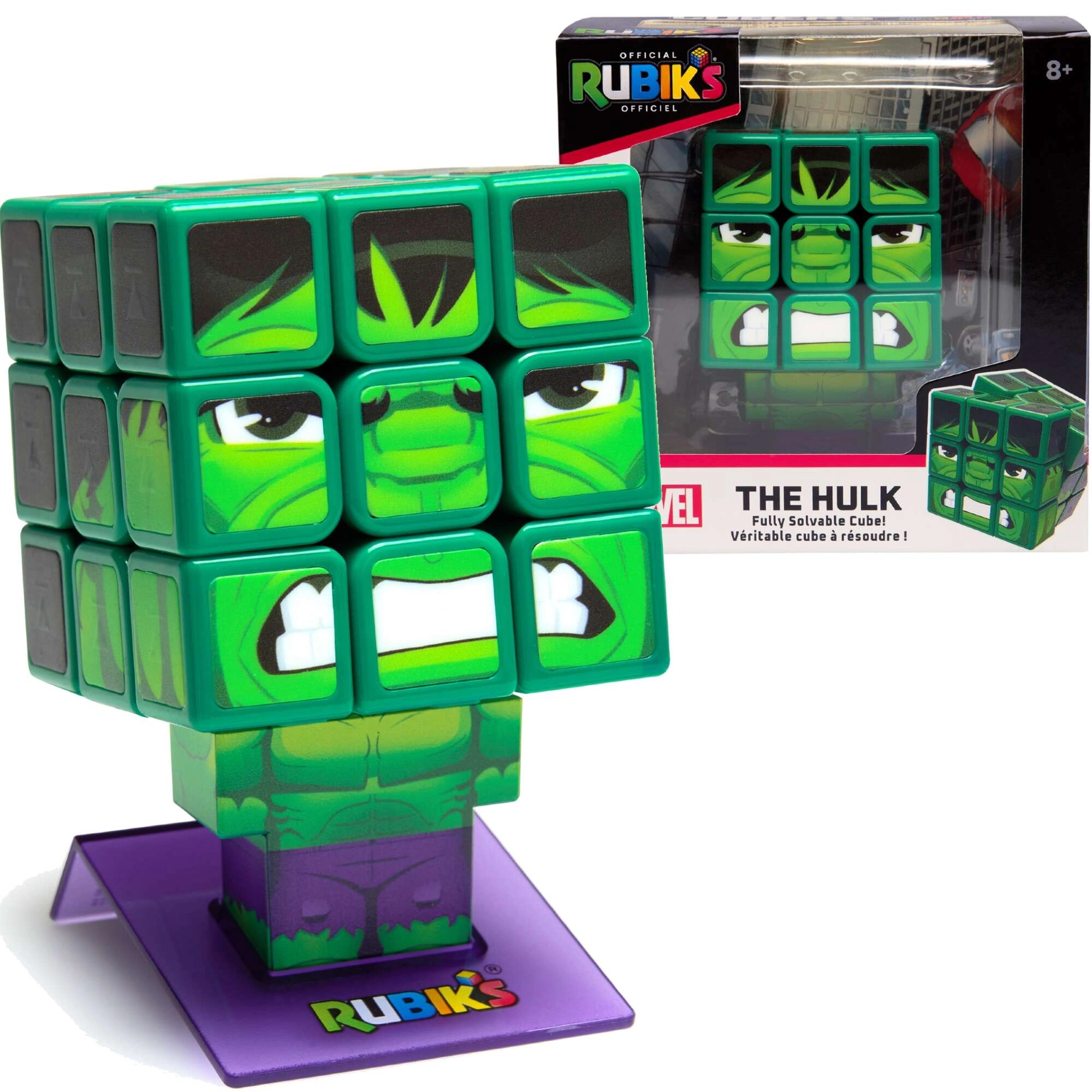 Kostka Rubik 3x3 hulk cubers na stojánku
