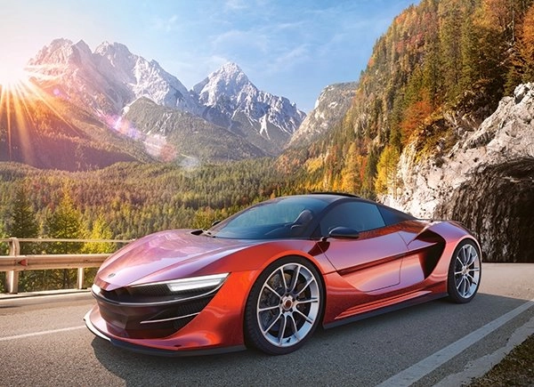 Puzzle sportovní auto 100 dílků