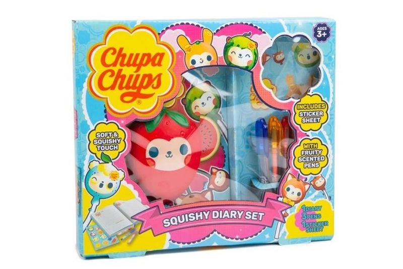 Chupa Chups školní sada Squishy – deník, gelová pera a samolepky