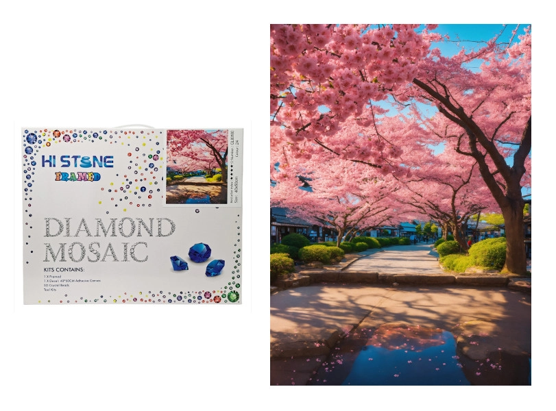 Diamantová mozaika Kvetoucí sakura