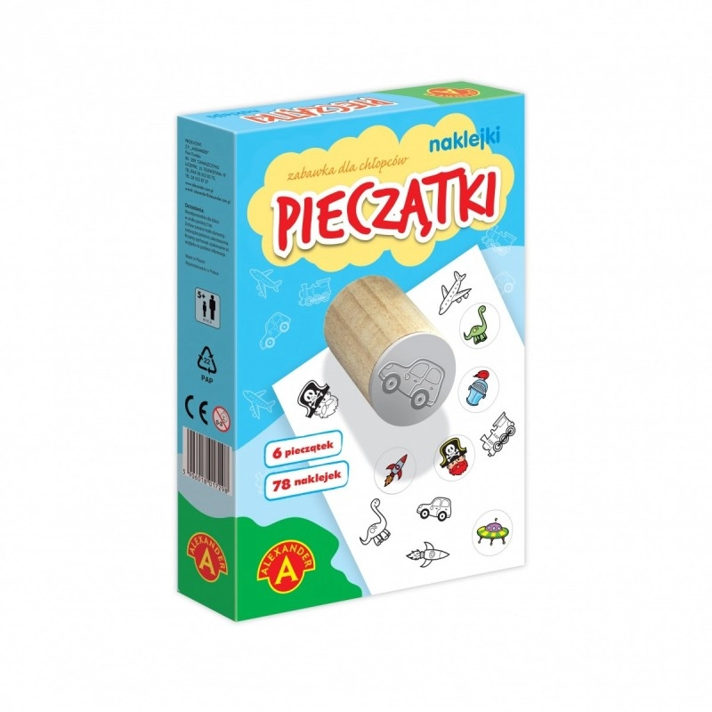 Kreativní sada Malá razítka a samolepky pro kluky