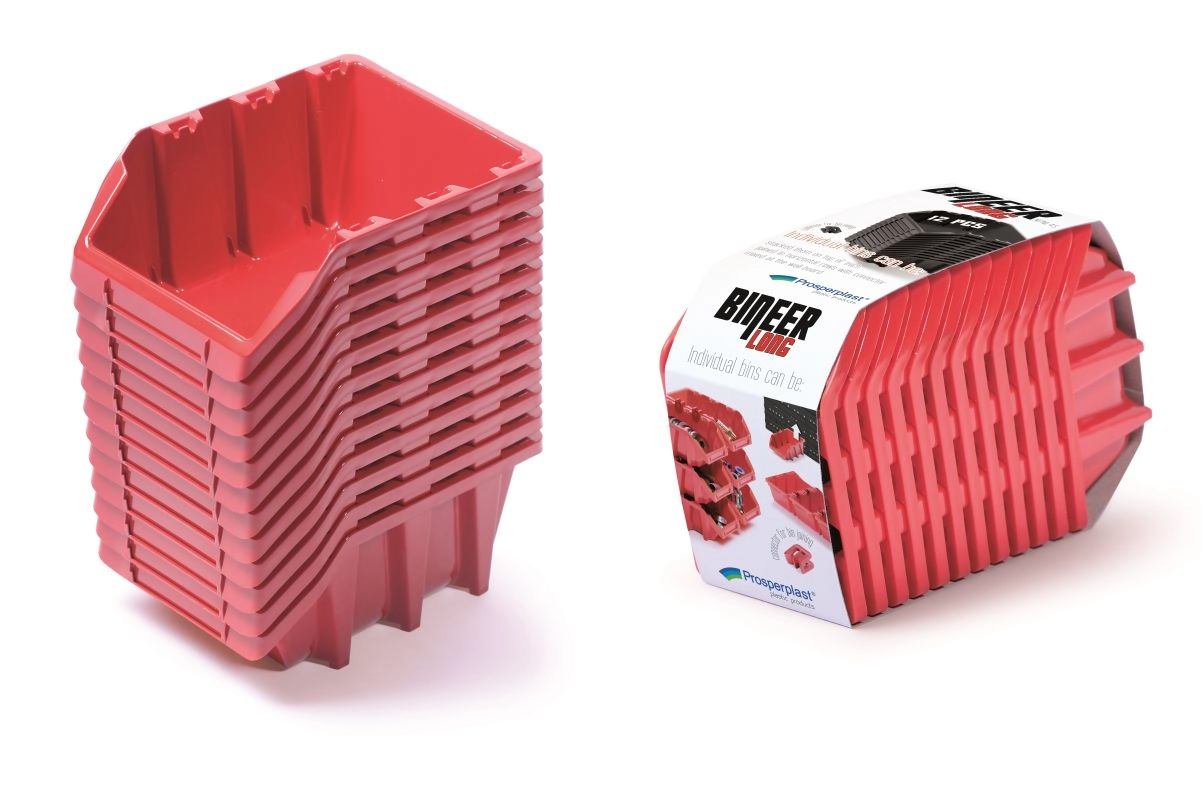 Levně Kistenberg BINEER LONG SET Plastové úložné boxy 12 kusů 190 x 77 x 120 cm červená KBILS12-3
