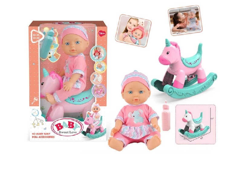Levně Baby Sweet Love panenka miminko s houpacím koníkem