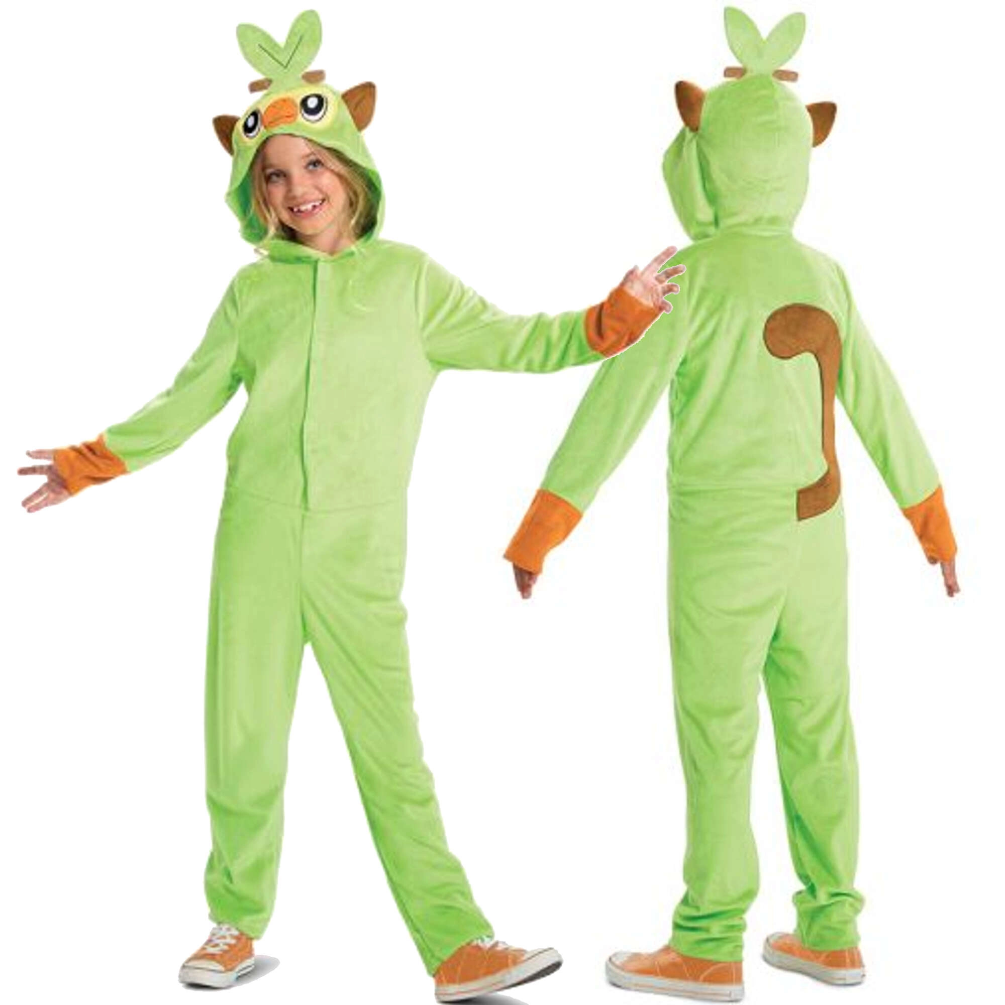 Dětský kostým POKEMON Grookey zelený kigurumi 4–6 let (109–126 cm)