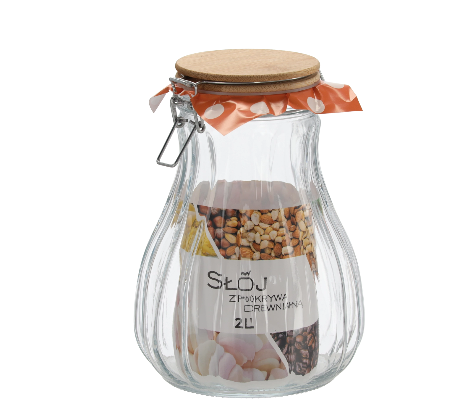 Skleněná nádoba 2 l s dřevěným víčkem