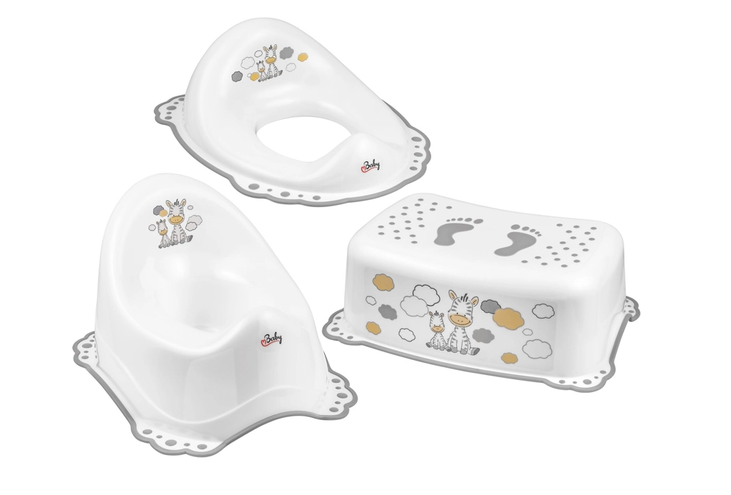 Maltex protiskluzová dětská toaletní souprava Zebra bílá
