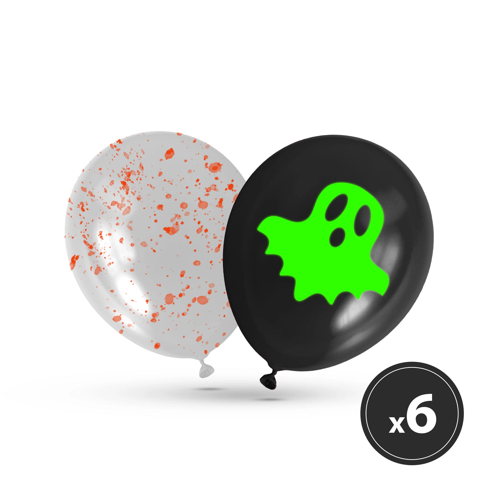 Sada fosforeskujících halloweenských balónků, 6 ks