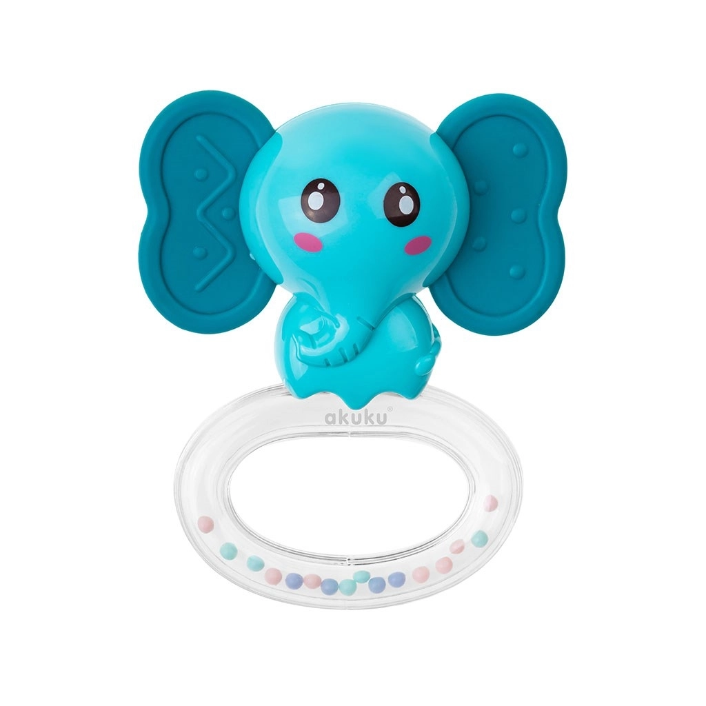 Silikonové kousátko s chrastítkem Akuku slon