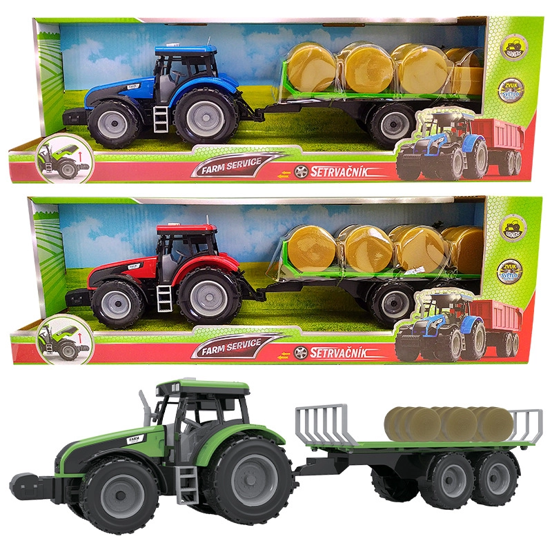 Levně Traktor s valníkem na seno se zvuky a světly