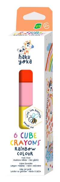 Voskové pastelky kostky Duha 6 ks
